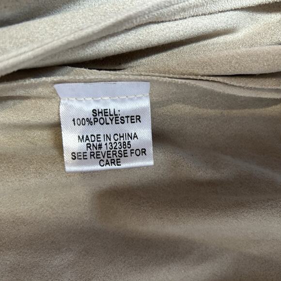 Light Tan SUEDE FRINGE Tassel HIPPIE Boho Western Vest, Size S -Open Vest - Picture 4 of 9